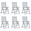 vidaXL Garden Reclining Chairs 6 pcs with Cushions Solid Acacia Wood