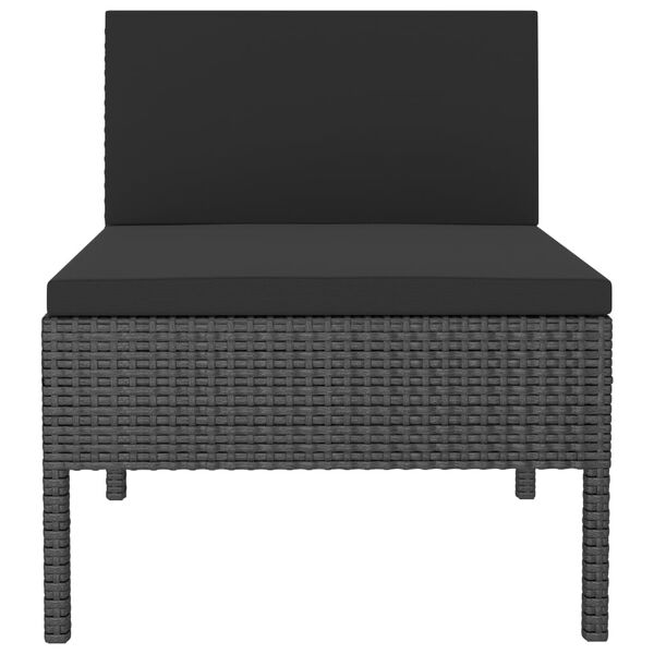 vidaXL Garden Chairs 3 pcs with Cushions Poly Rattan Black