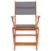 vidaXL Folding Garden Chairs 8 pcs Grey Solid Eucalyptus Wood&Textilene