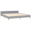 vidaXL Bed Frame without Mattress Light Grey King Fabric