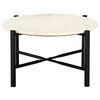 vidaXL Coffee Table White 60x60x35 cm Real Stone with Marble Texture
