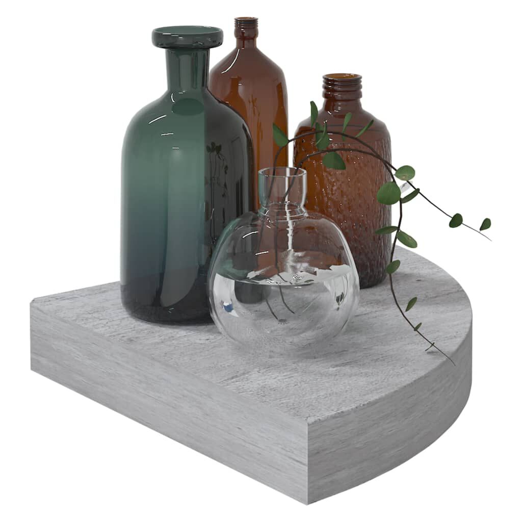 vidaXL Wall Corner Shelves 2 pcs Concrete Grey 25x25x3.8 cm MDF