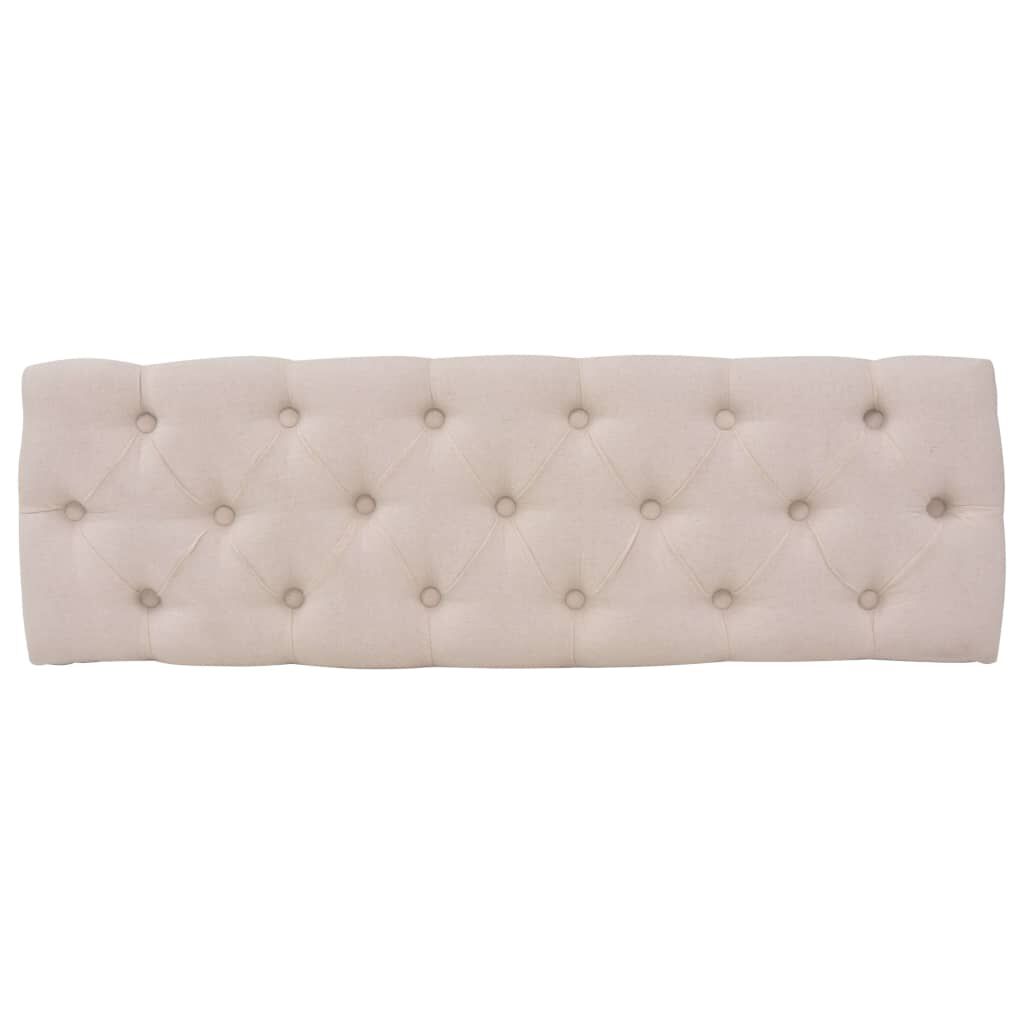vidaXL Bench Fabric Solid Wood 43.3"x15"x18.9" Cream White