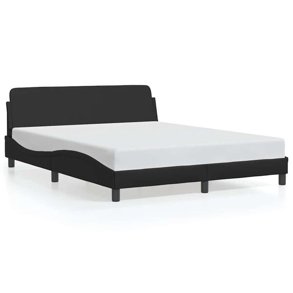 vidaXL Bed Frame "Dover" Black 152x203 cm Queen Faux Leather