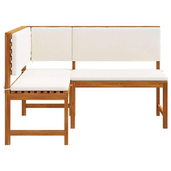 vidaXL Garden Corner Bench with Cushions 140x100x91 cm Solid Wood Acacia