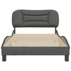 vidaXL Bed Frame without Mattress "Hvar" Dark Grey 100x203 cm Fabric