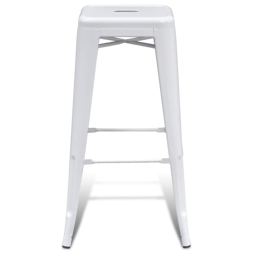 vidaXL Bar Stools 2 pcs White Steel