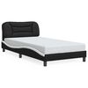 vidaXL Bed Frame without Mattress "Hvar" Black and White 100x190 cm Faux Leather