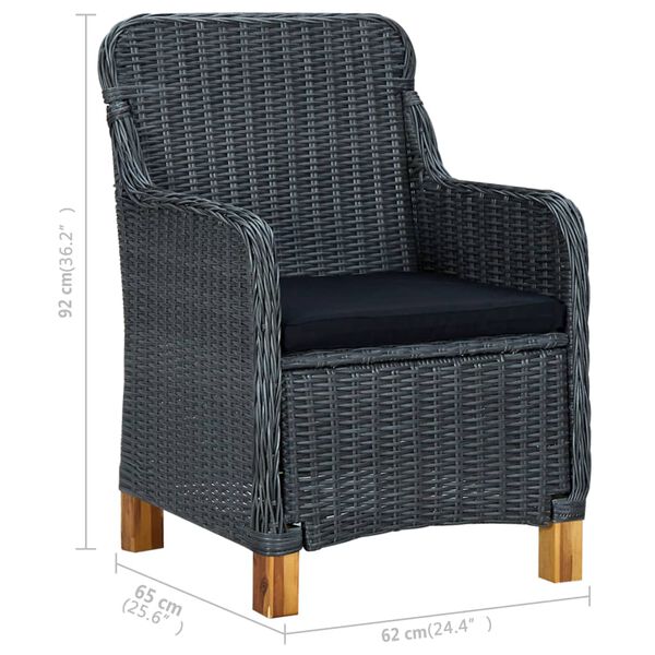 vidaXL 5 Piece Garden Dining Set Dark Grey
