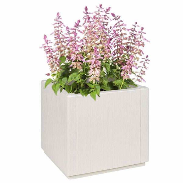 vidaXL Flower Box White 36 x 36 x 35 cm Plastic