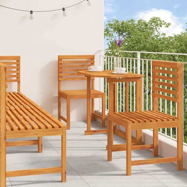 vidaXL Garden Bistro Set 6 pcs Brown Solid Acacia Wood