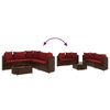 vidaXL 6 Piece Garden Sofa Set with Cushions Brown Poly Rattan