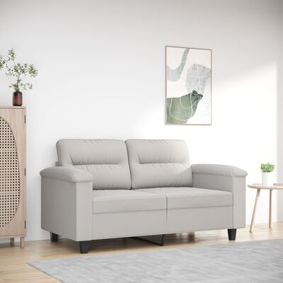 vidaXL 2-Seater Sofa Light Grey 120 cm Microfibre Fabric