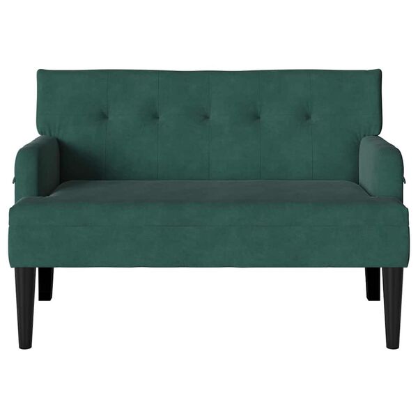 vidaXL Bench Dark Green 112 x 65.5 x 75 cm Velvet