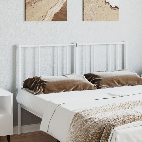 vidaXL Metal Replace Headboard White 150 cm