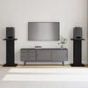 vidaXL Speaker Stands 2 pcs Black Oak 30 x 30 x 60 cm Engineered Wood
