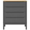 vidaXL Chest of Drawers FLORO Grey cm Solid Wood Pine