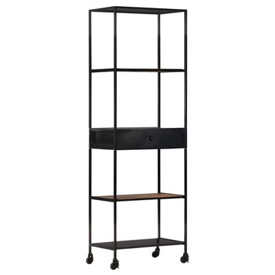 vidaXL Book Cabinet 60x35x180 cm Rough Mango Wood & Iron