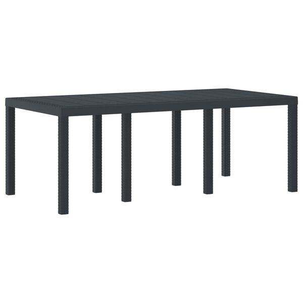 vidaXL Garden Dining Table Anthracite 200 x 100 x 73 cm Poly Rattan
