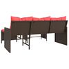 vidaXL Garden Sofa with Table and Cushions L-Shaped Brown Poly Rattan