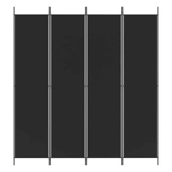 vidaXL 4-Panel Room Divider Black 200x220 cm Fabric