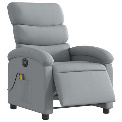 vidaXL Electric Massage Recliner Chair Light Grey Fabric