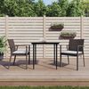 vidaXL 3 Piece Garden Dining Set with Cushions Poly Rattan and Steel