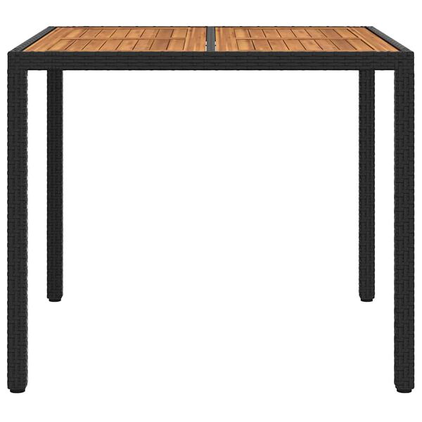 vidaXL Garden Dining Table Black 90 x 90 x 75 cm Poly rattan