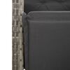 vidaXL 3 Piece Garden Dining Set with Cushions Grey Poly Rattan