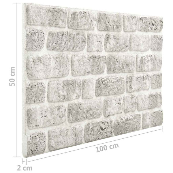 vidaXL 3D Wall Panels with Light Grey Brick Design 10 pcs EPS