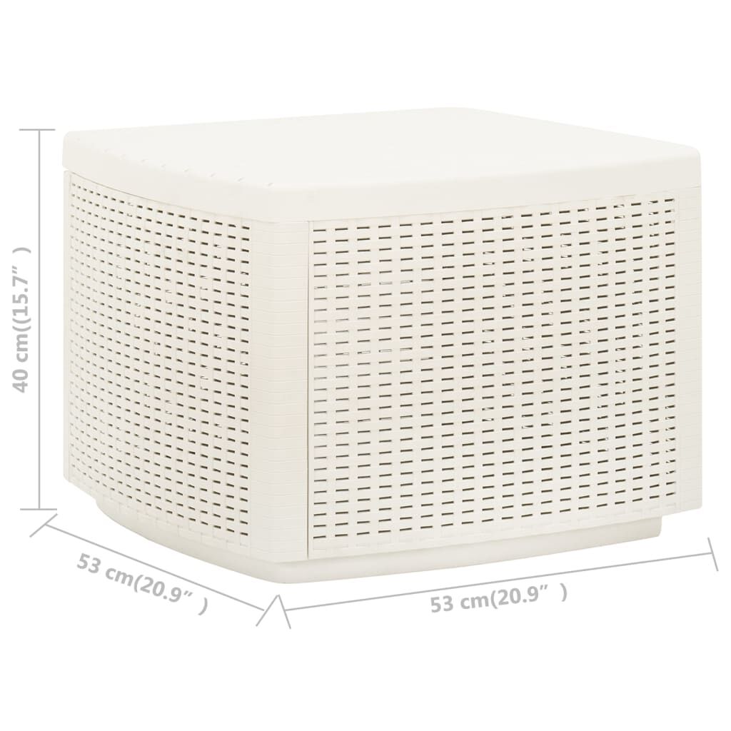 vidaXL Garden Table White 53x53x40 cm Plastic