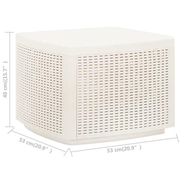 vidaXL Garden Table White 53x53x40 cm Plastic