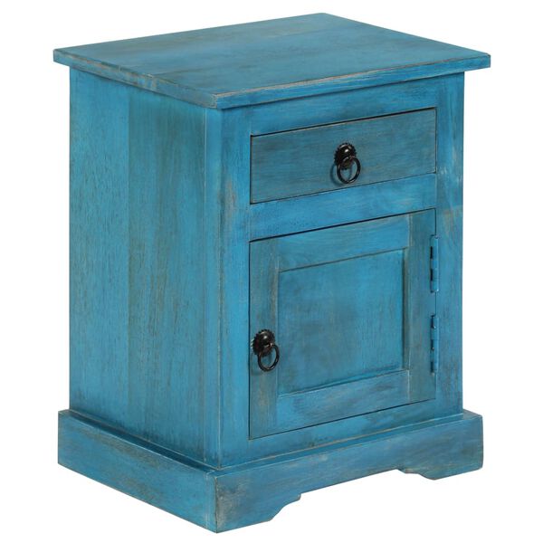 vidaXL Bedside Table Solid Mango Wood 40x30x50 cm Blue