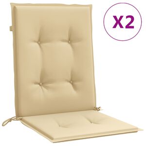 vidaXL Lowback Chair Cushions 2 pcs Melange Beige 100x50x4 cm Fabric