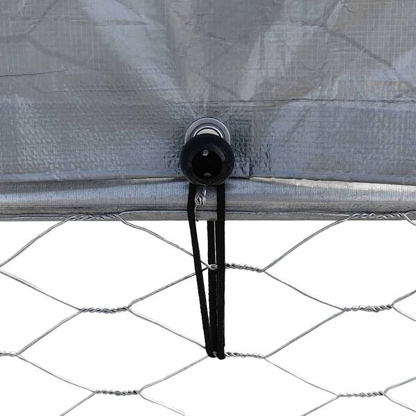 vidaXL Dog Cage with Roof and Door Silver Galvanised Steel