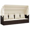 vidaXL Outdoor Lounge Bed | Brown | Poly rattan | Large | Adjustable Armrests