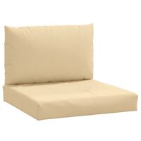 vidaXL Pallet Cushions 2 pcs Melange Beige Fabric