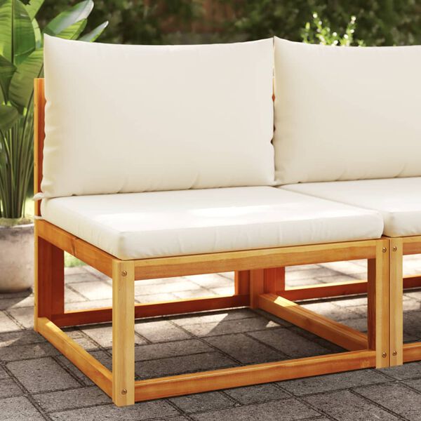 vidaXL Garden Sofa Armless with Cushions Wood Acacia&Rattan