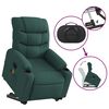 vidaXL Stand up Massage Recliner Chair Dark Green Fabric