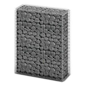 vidaXL Gabion Basket with Lids Galvanised Wire 100 x 80 x 30 cm