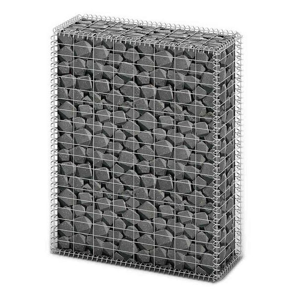 vidaXL Gabion Basket with Lids Galvanised Wire 100 x 80 x 30 cm
