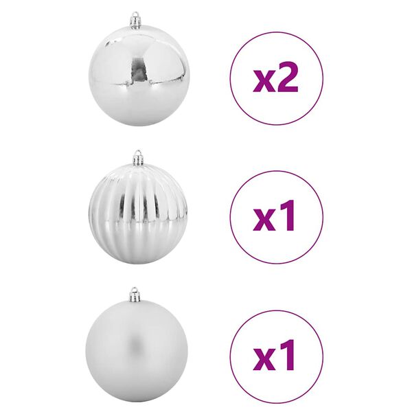 vidaXL Christmas Bauble Set 4 pcs Silver XXL