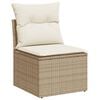 vidaXL 8 Piece Garden Sofa Set with Cushions Beige Poly Rattan