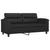 vidaXL 2 Piece Sofa Set with Cushions Black Faux Leather