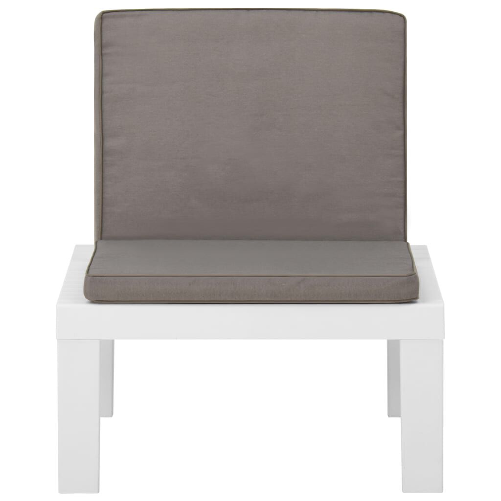 vidaXL 4 Piece Garden Lounge Set with Cushions Plastic White