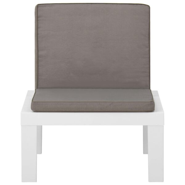 vidaXL 4 Piece Garden Lounge Set with Cushions Plastic White