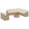vidaXL 10 Piece Garden Sofa Set with Cushions Beige Poly Rattan