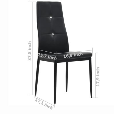 vidaXL Dining Chairs 4 pcs Black Faux Leather(US only)