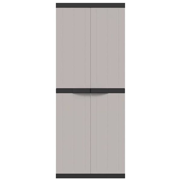 vidaXL Outdoor Storage Cabinet Grey and Black 65x37x165 cm PP