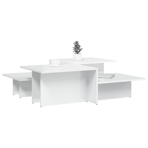 vidaXL Coffee Tables 2 pcs High Gloss White Engineered Wood